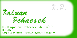 kalman pehacsek business card